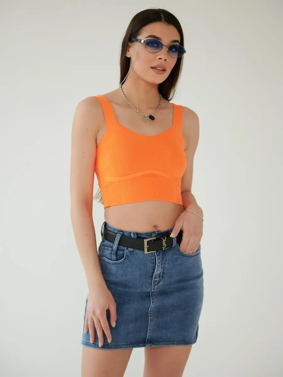 Синяя юбка женская джинсовая карандаш мини