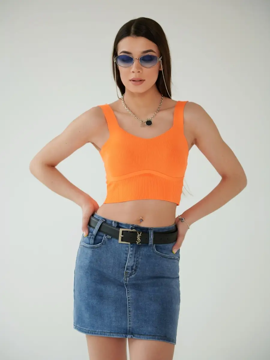 Синяя юбка женская джинсовая карандаш мини