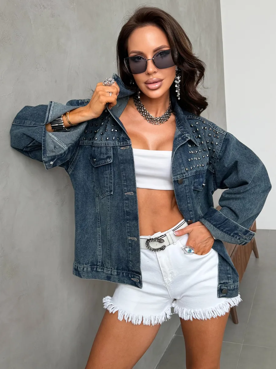 Джинсовая куртка рубашка весенняя