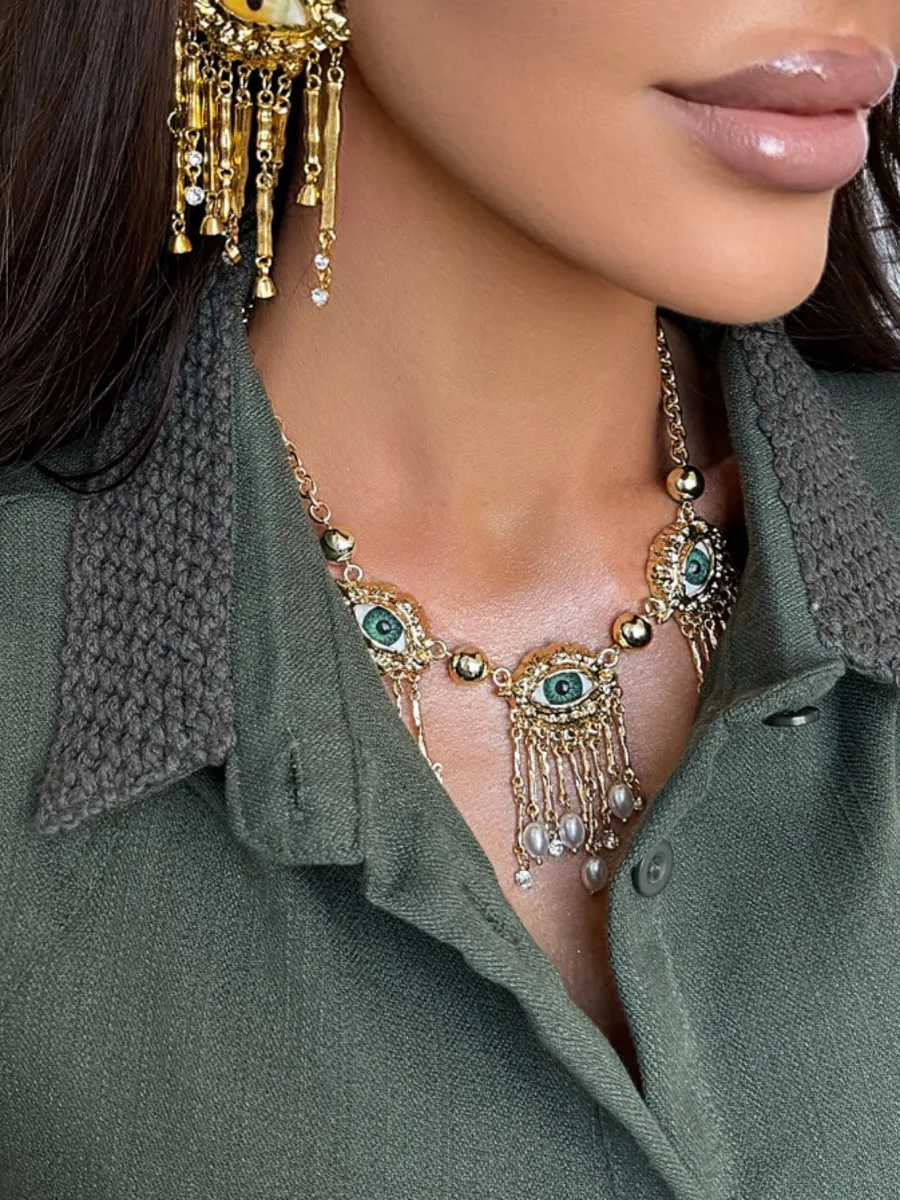 Хаки летний костюм с рубашкой жилеткой и брюками палаццо