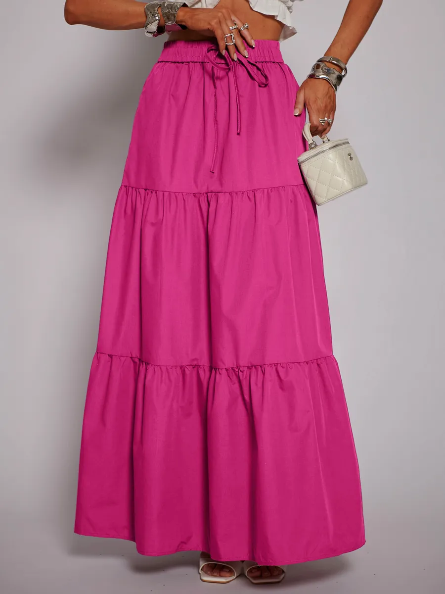 Марсала длинная летняя юбка макси