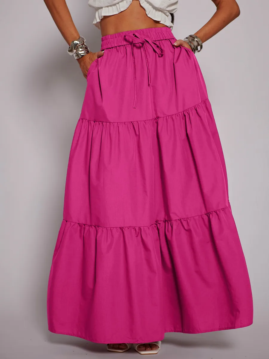 Марсала длинная летняя юбка макси