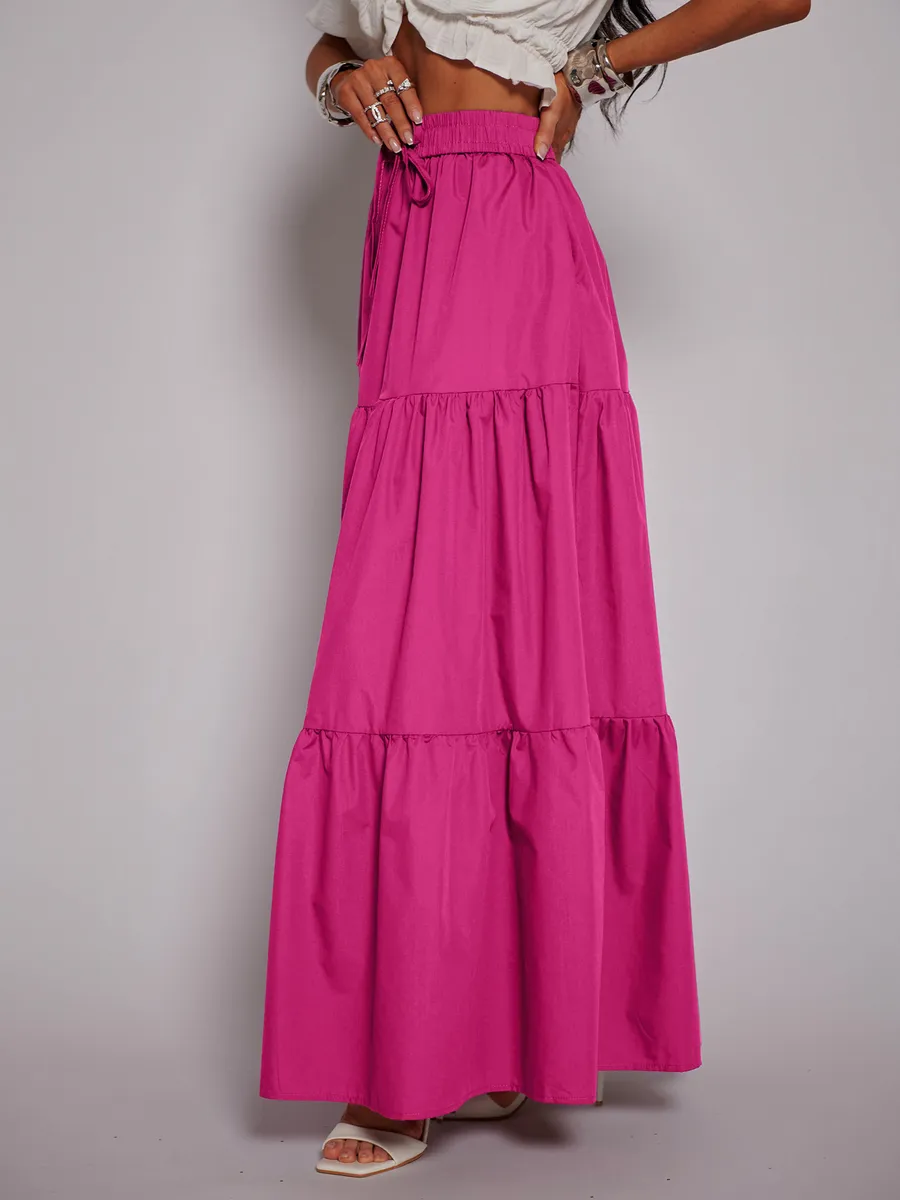 Марсала длинная летняя юбка макси