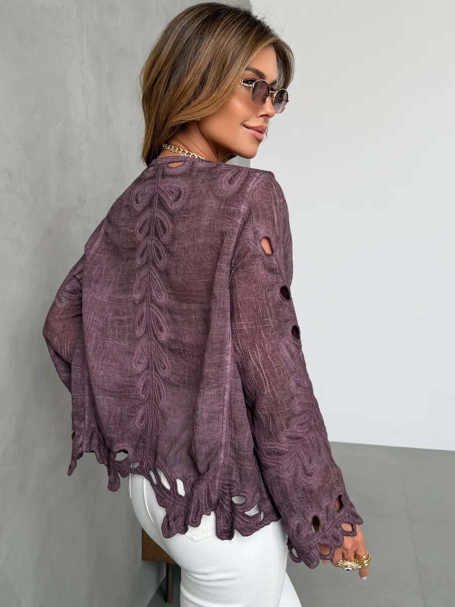 Коричневый блузка нарядная летняя