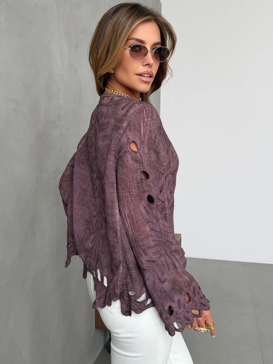 Коричневый блузка нарядная летняя