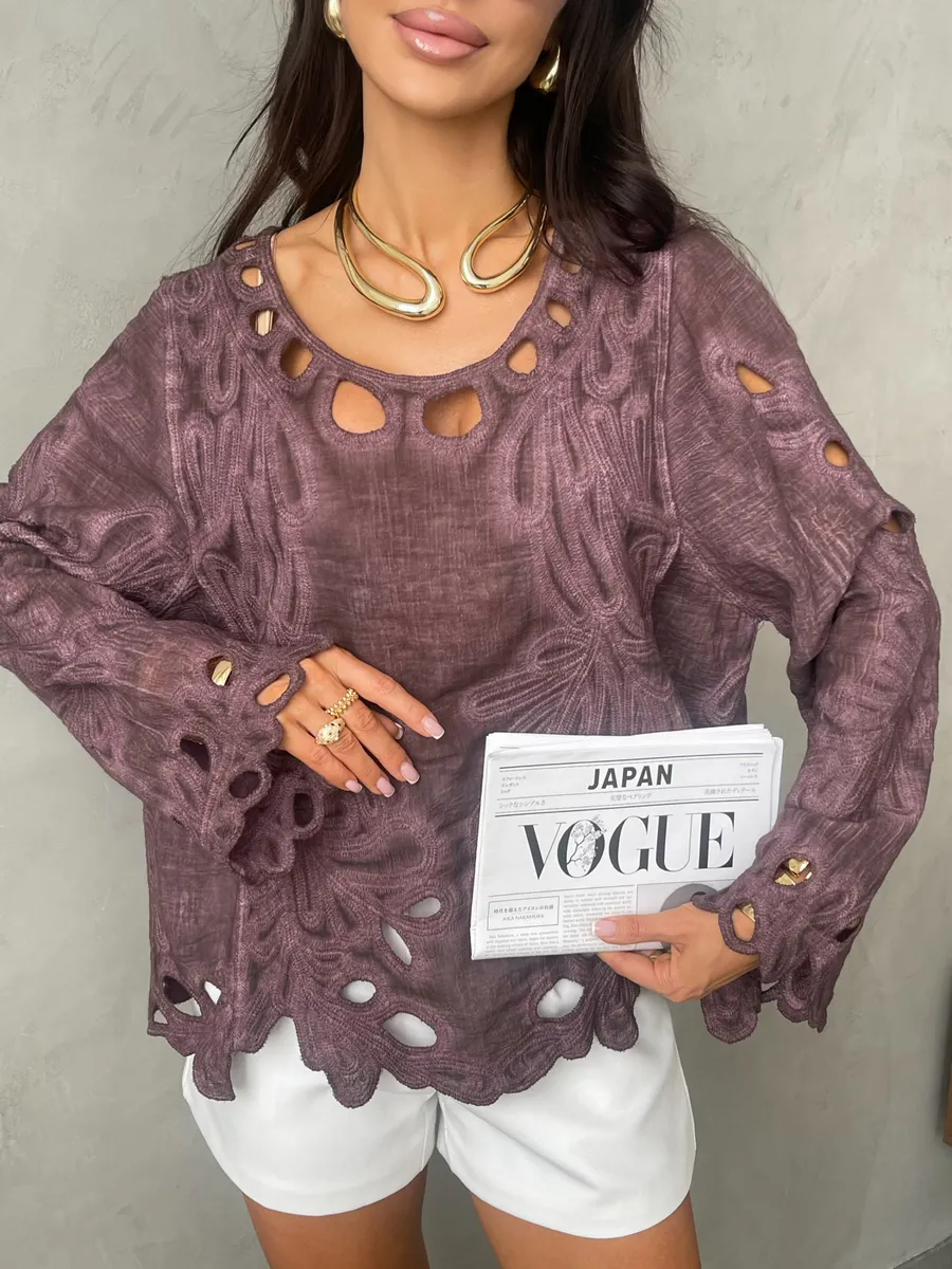 Коричневый блузка нарядная летняя