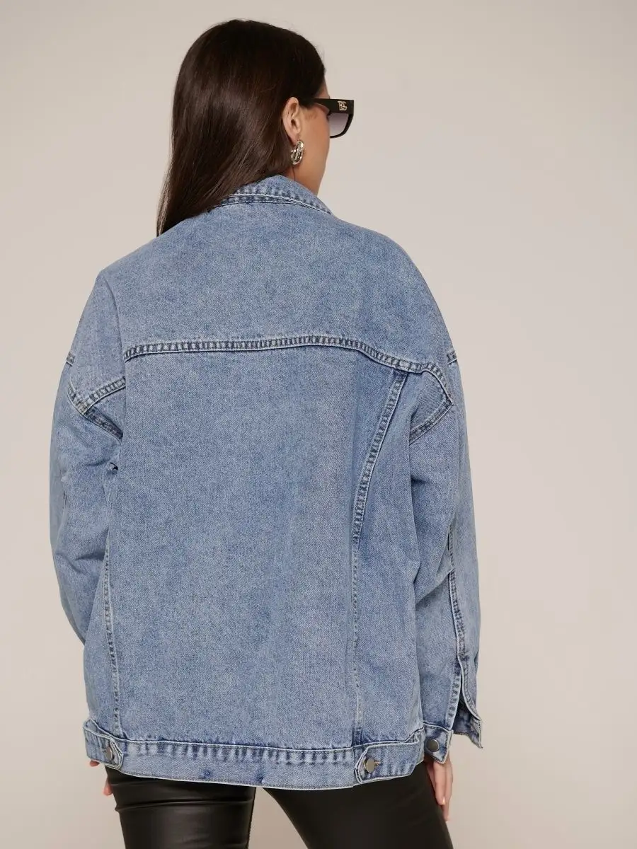 Синяя куртка джинсовая оверсайз