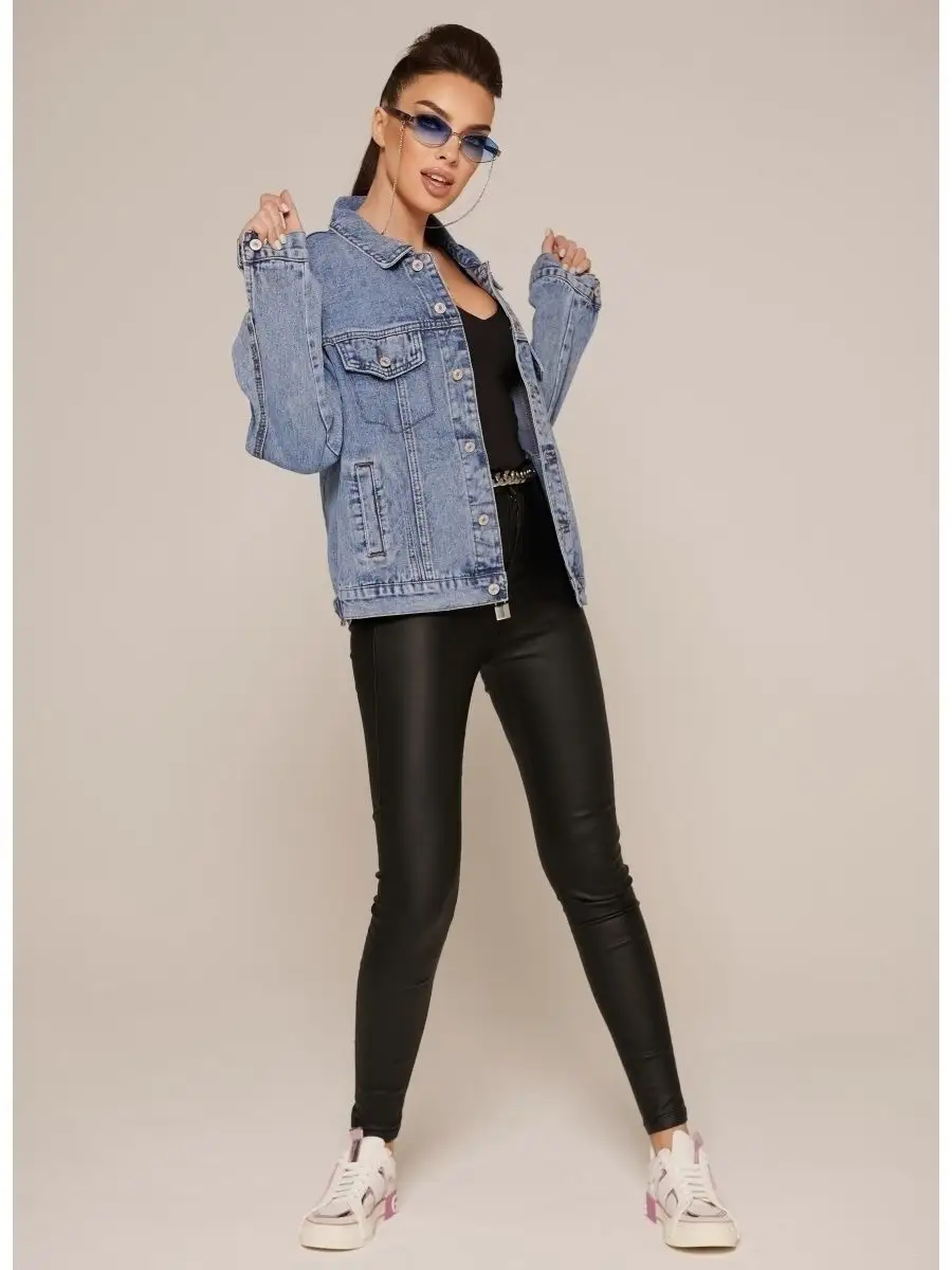 Синяя куртка джинсовая женская оверсайз летняя бомбер джинсовка