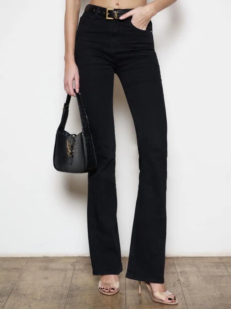 Джинсы с высокой посадкой пушап клеш