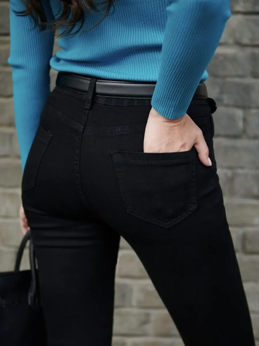 Джинсы с высокой посадкой пушап клеш