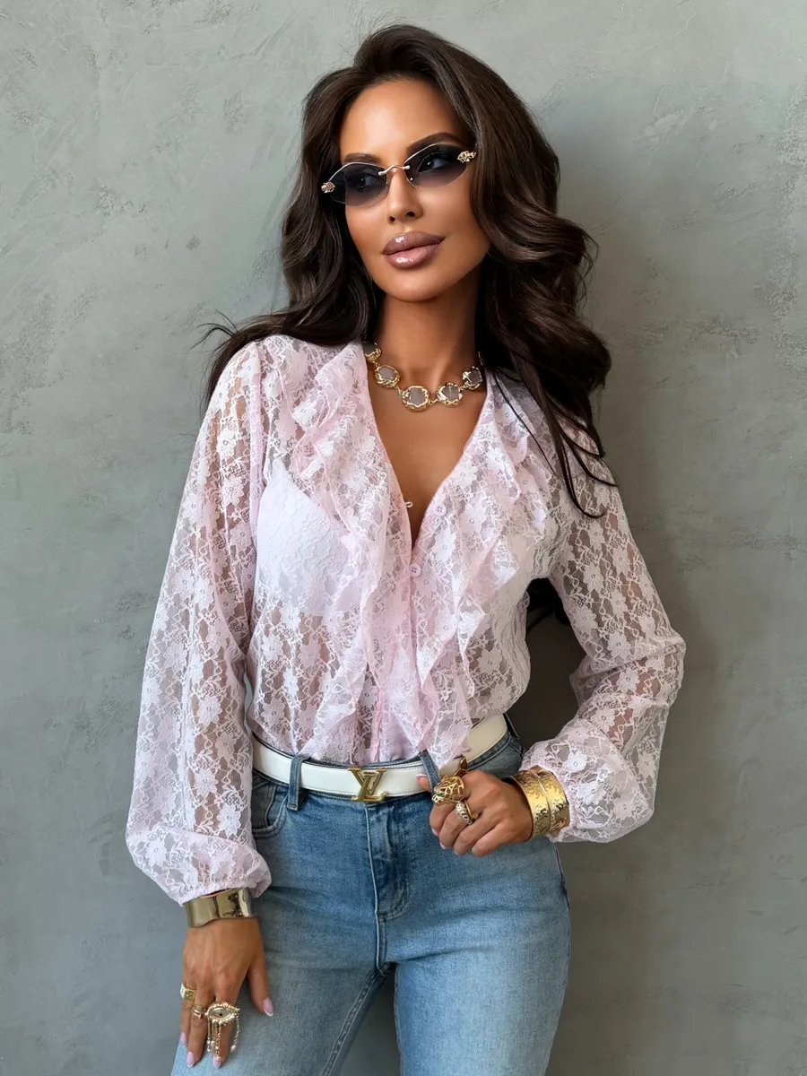 Нарядная кружевная блузка праздничная вечерняя