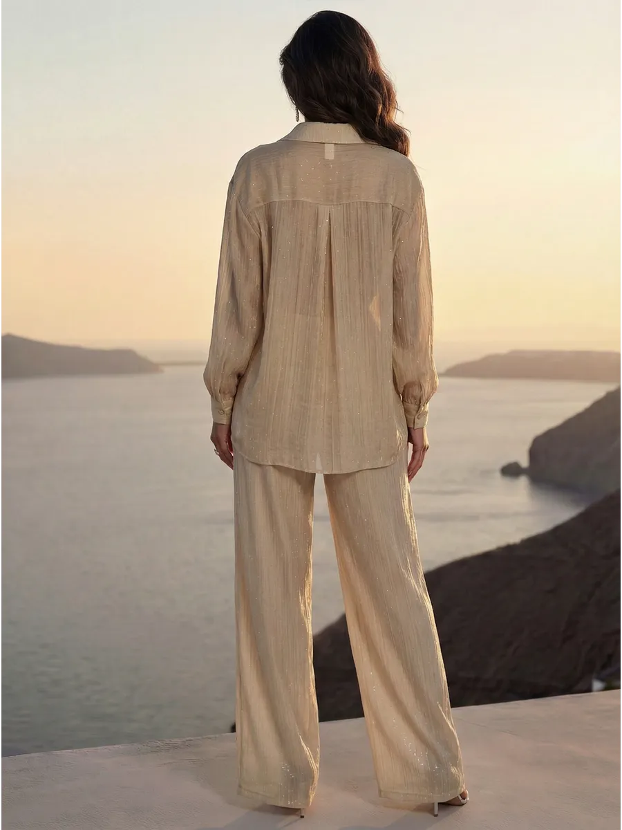 Хаки костюм брючный летний