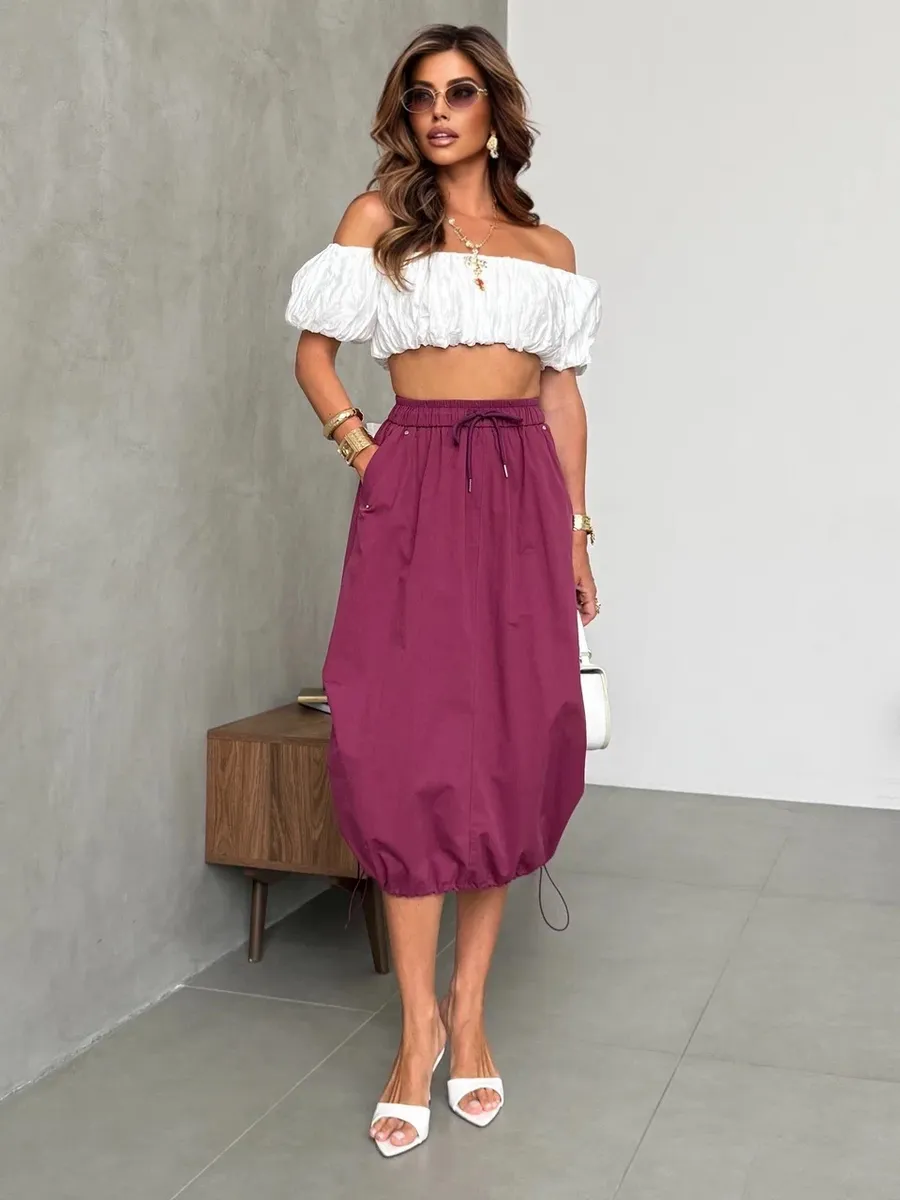 Длинная летняя юбка миди