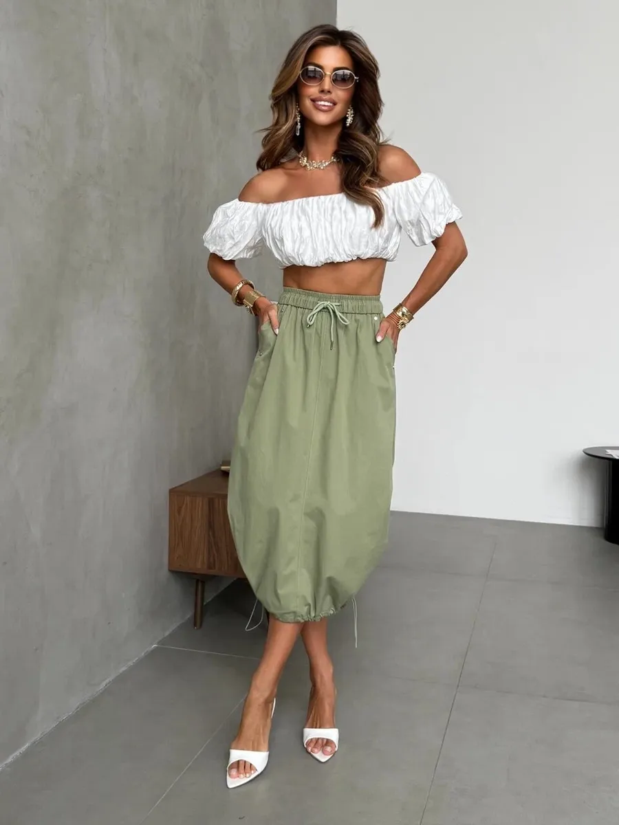 Длинная летняя юбка миди