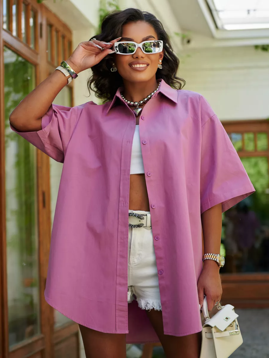 Рубашка оверсайз удлиненная