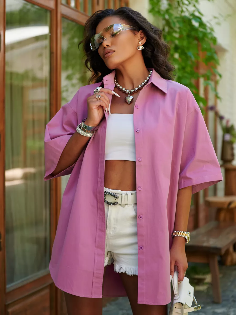 Рубашка оверсайз удлиненная