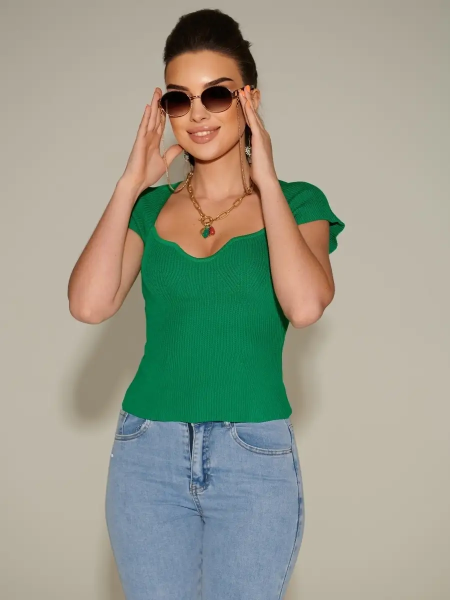 Блузка женская с коротким рукавом офисная школьная нарядная