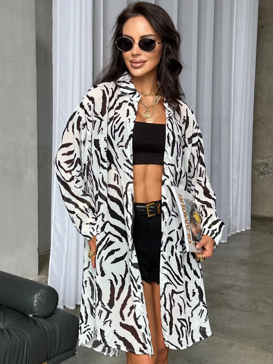 Белая рубашка оверсайз удлиненная