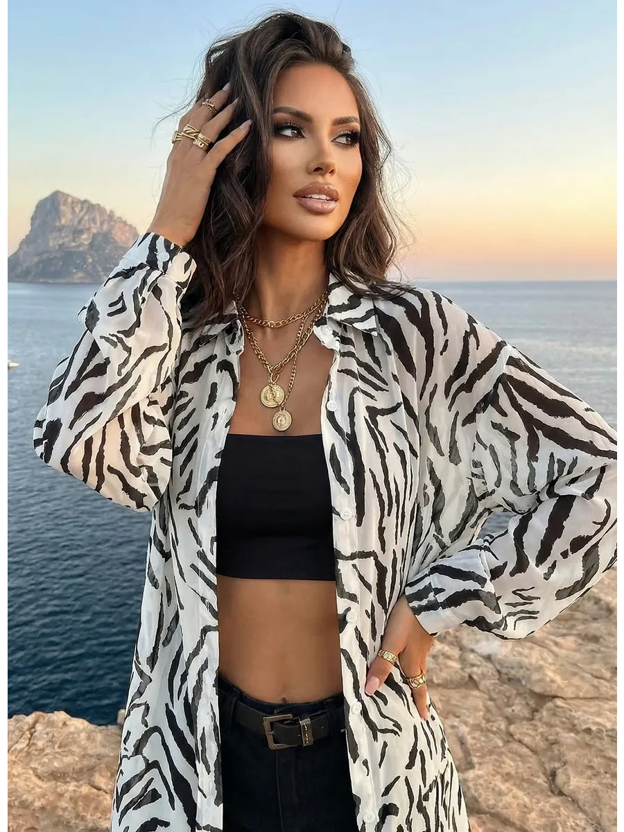 Белая рубашка оверсайз удлиненная