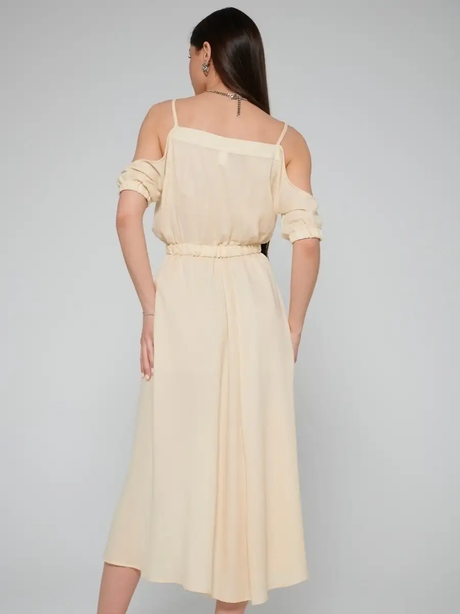 Бежевое платье летнее нарядное