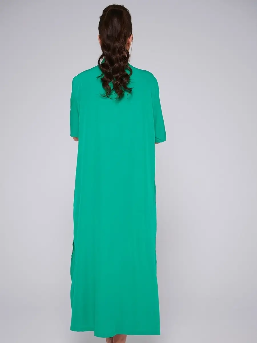 Зеленое платье рубашка летнее женское