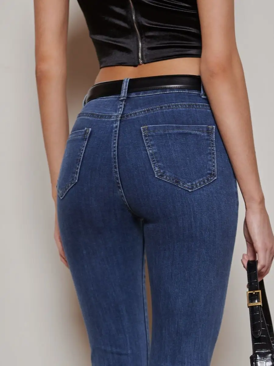 Джинсы с высокой посадкой пушап клеш