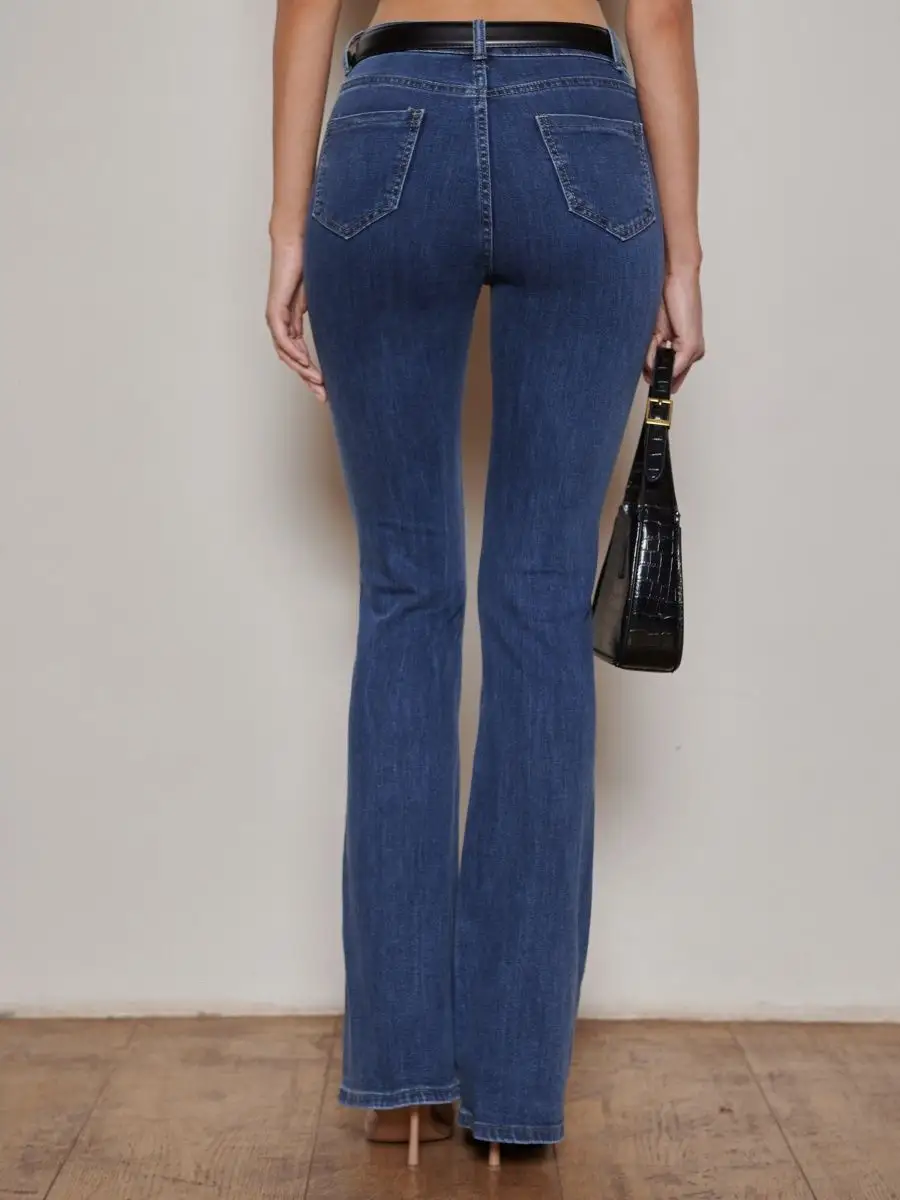 Джинсы с высокой посадкой пушап клеш