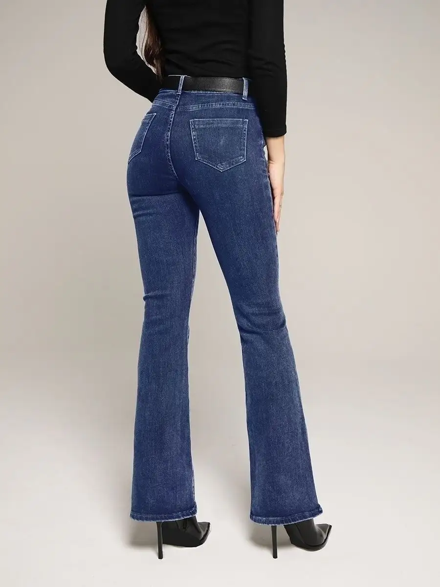 Джинсы с высокой посадкой пушап клеш