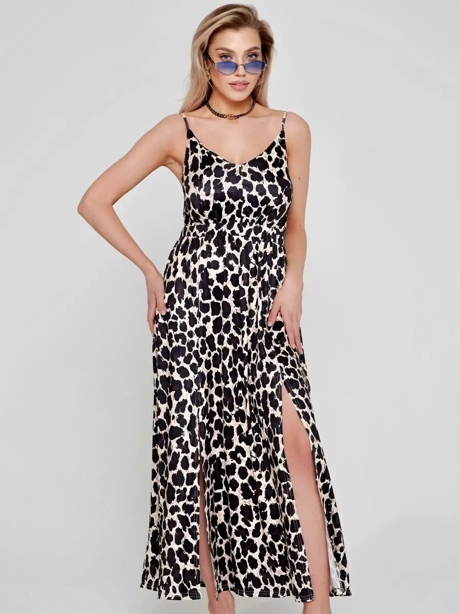 Леопардовое платье вечернее нарядное