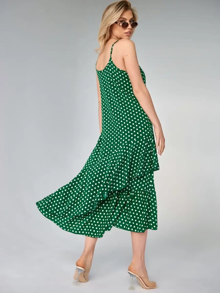 Зеленое платье женское сарафан летнее