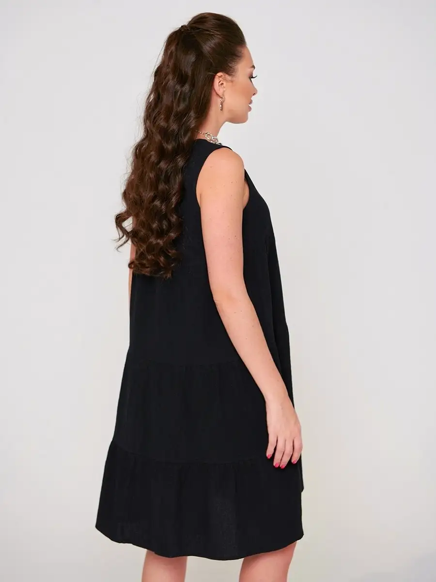 Черное платье женское сарафан летнее нарядное