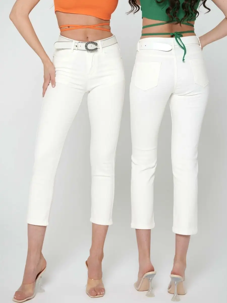 Джинсы прямые укороченные капри