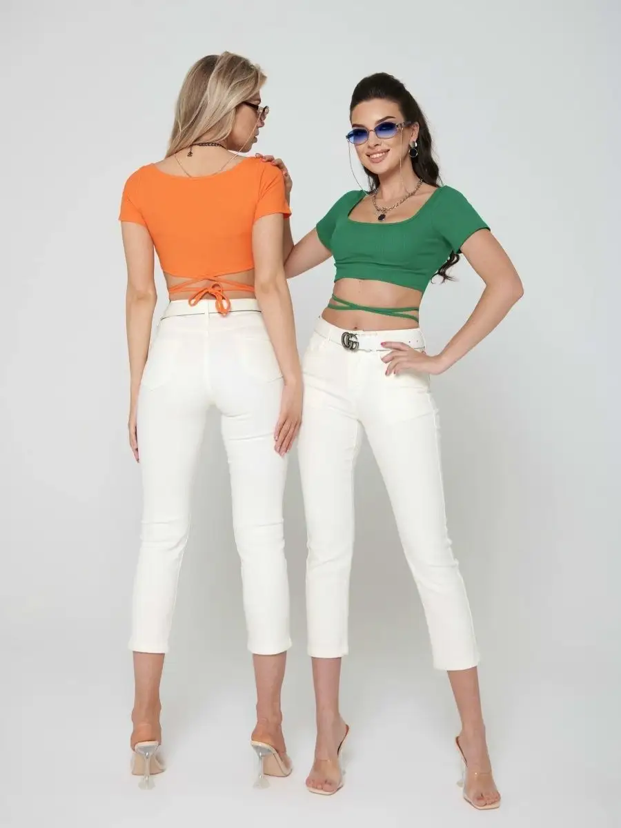 Джинсы прямые укороченные капри