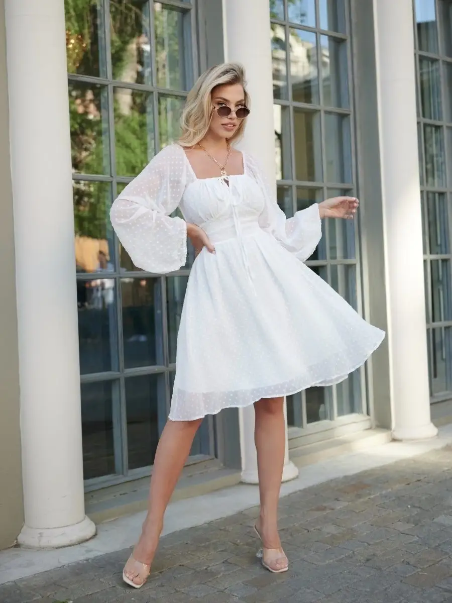 Белое платье вечернее нарядное