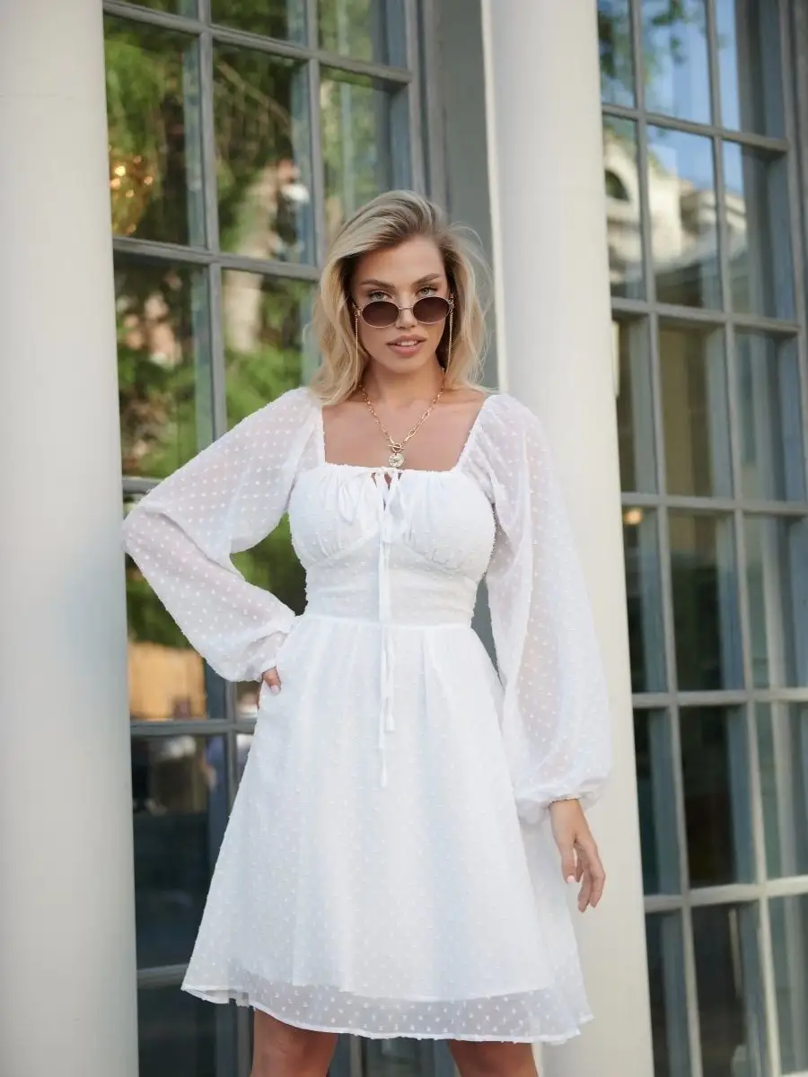 Белое платье вечернее нарядное