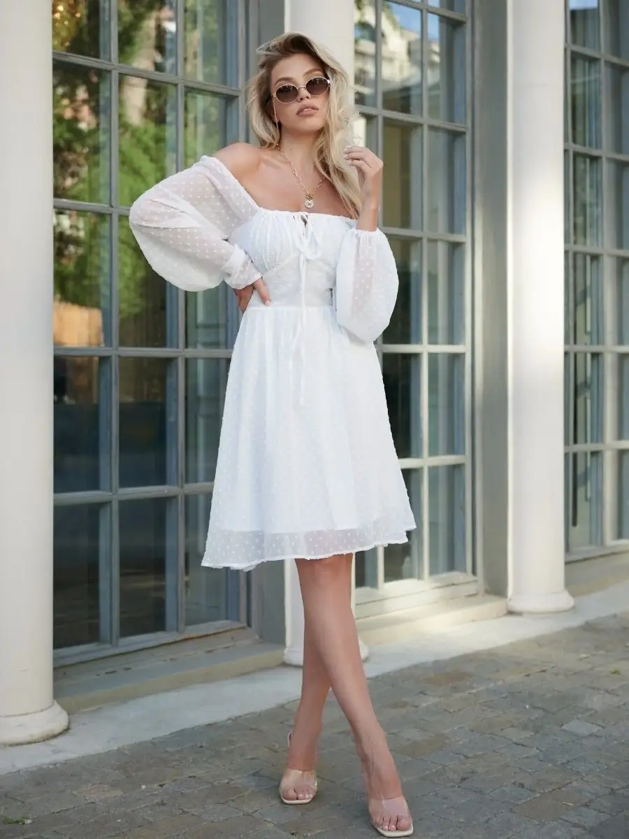 Белое платье вечернее нарядное