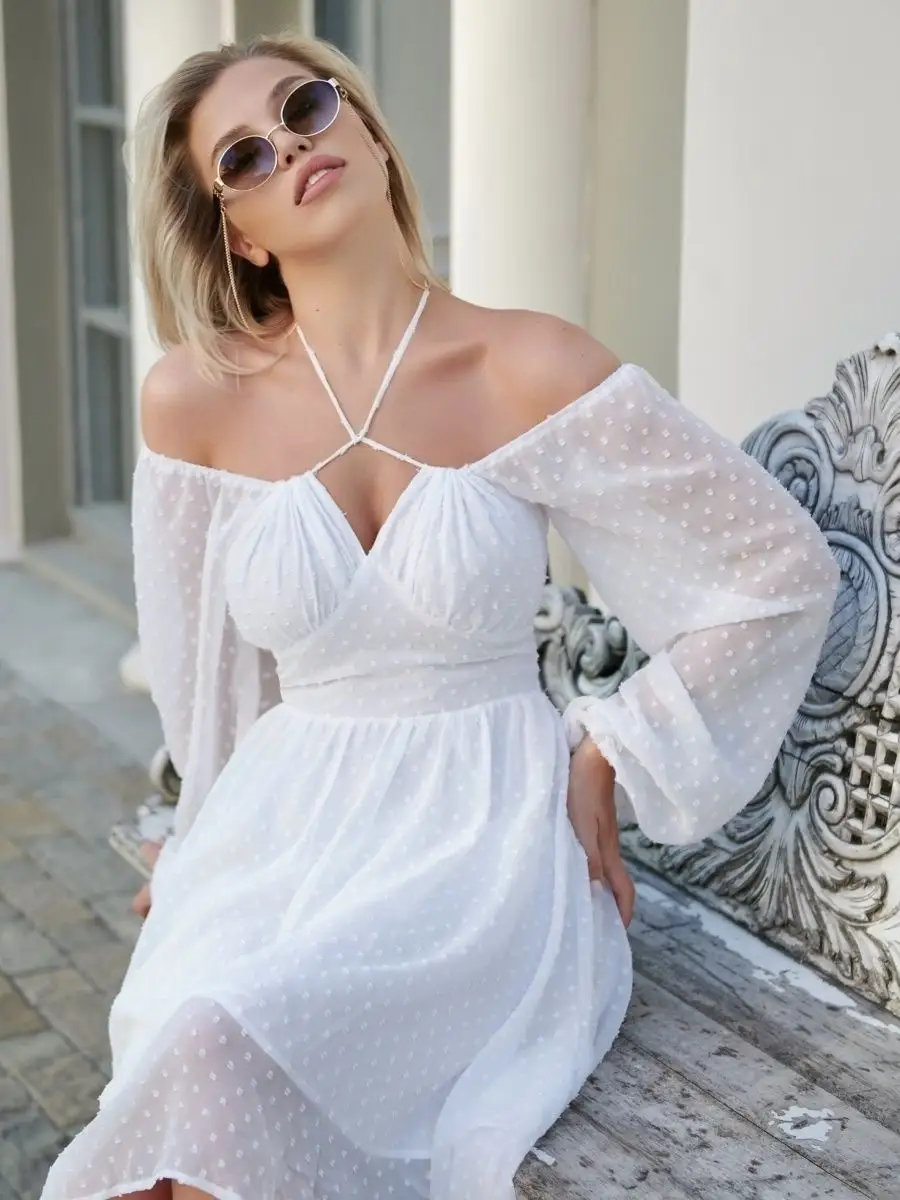 Белое платье вечернее нарядное