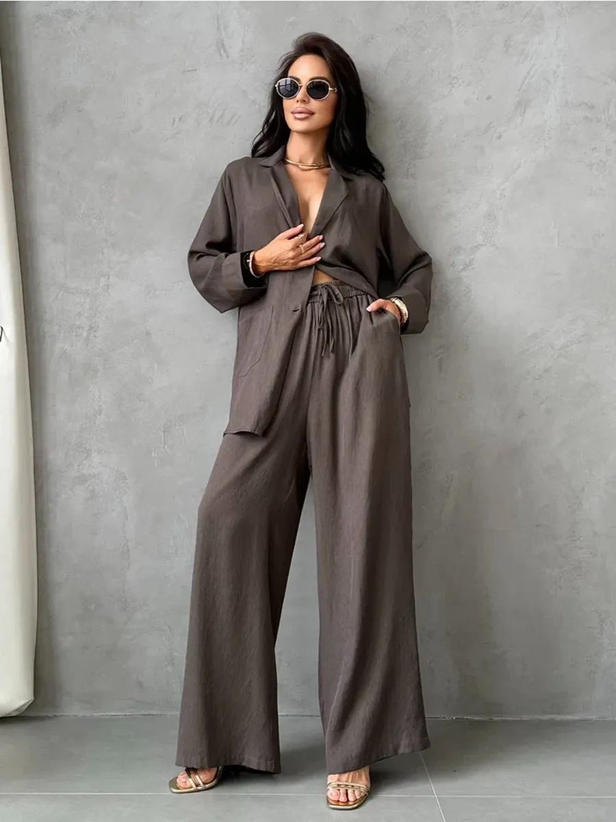 Хаки костюм брючный летний двойка с пиджаком