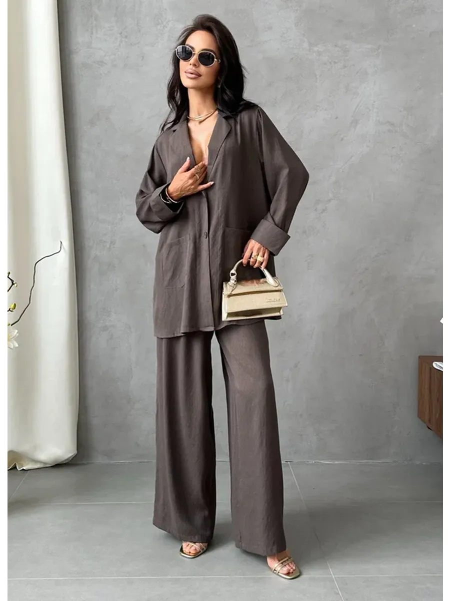 Хаки костюм брючный летний двойка с пиджаком