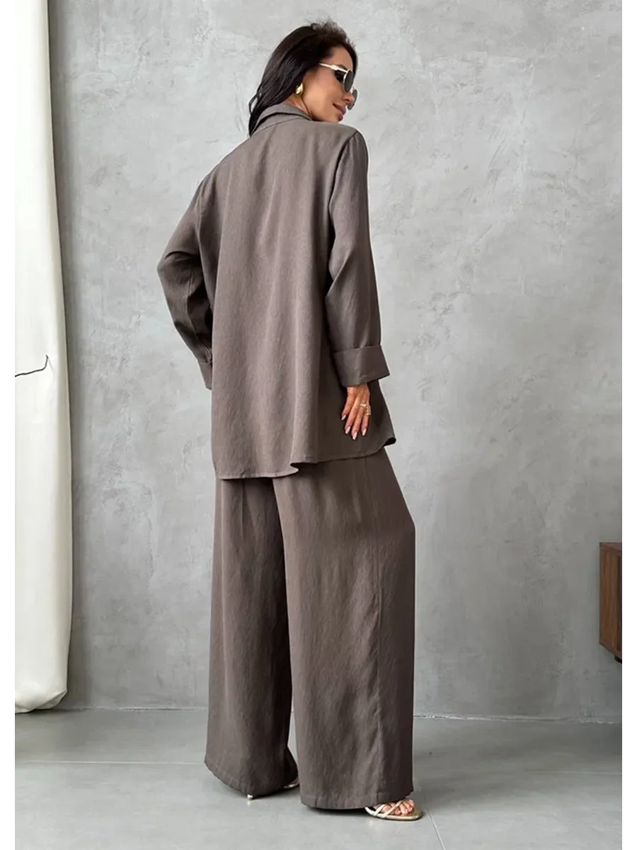 Хаки костюм брючный летний двойка с пиджаком