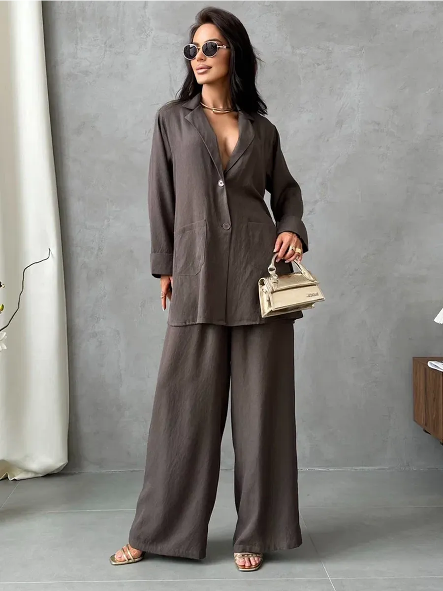 Хаки костюм брючный летний двойка с пиджаком